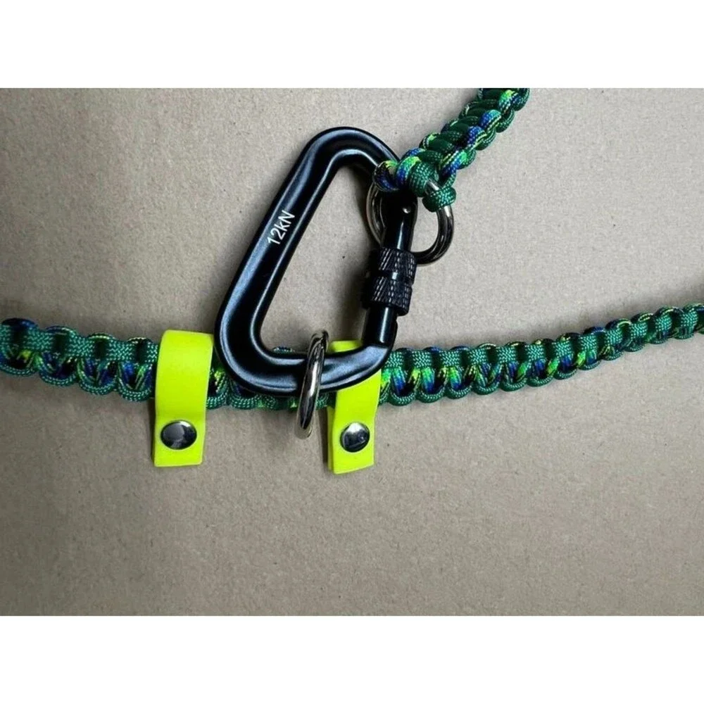 6' Paracord Dog Leash Adjustable Hands-Free w/stoppers and Locking Carabiners